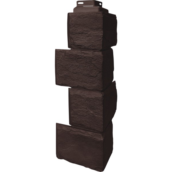 Цокольный сайдинг FineBer – Серия “Камень природный”, Угол наружный Коричневый купить в Тамбове