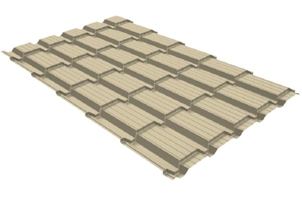 Металлочерепица GL квадро профи 0,45 PE RAL 1015 светлая слоновая кость купить в Тамбове