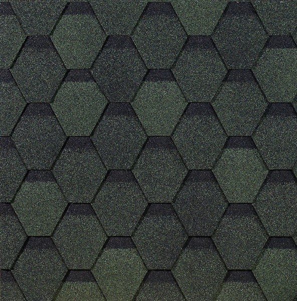 Гибкая черепица EURASIA Docke, Коллекция ШЕСТИГРАННИК Зелёный купить в Тамбове
