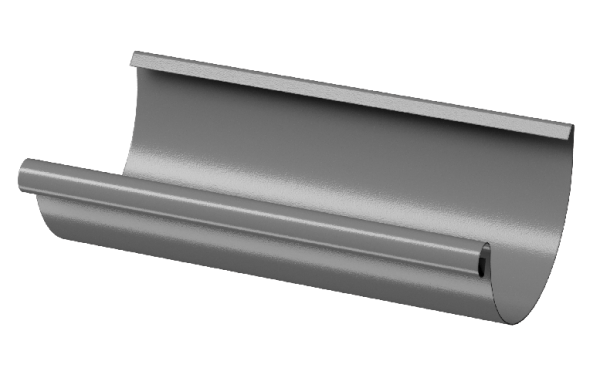 Желоб полукруглый D125 3 м Döcke STAL PREMIUM Графит, (RAL 7024) купить в Тамбове