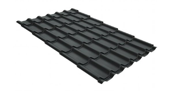 Металлочерепица классик GL 0,5 GreenCoat Pural Matt RR 23 темно-серый (RAL 7024 мокрый асфальт) купить в Тамбове