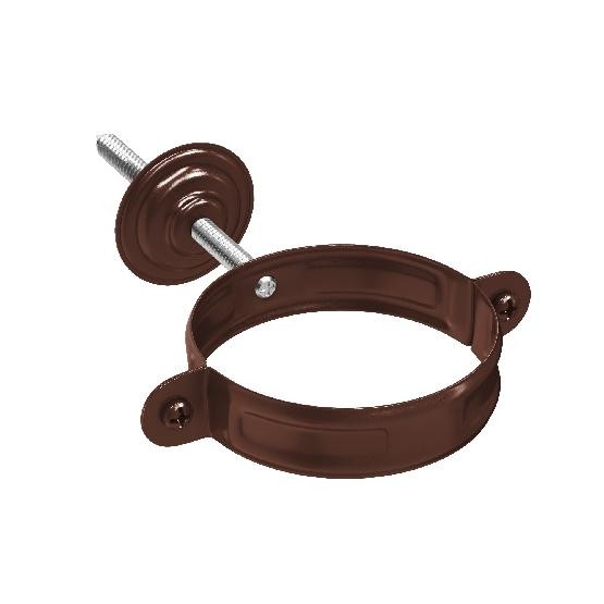 Водосток Aquasistem, система 125x90 - Комплект крепления трубы RAL 8017 Коричневый купить в Тамбове