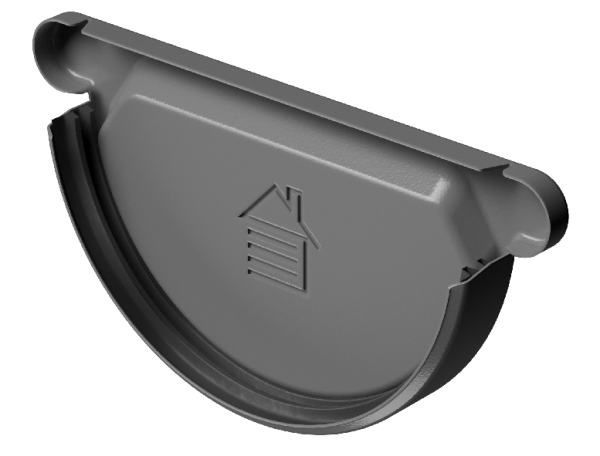 Заглушка желоба D125 Döcke STAL PREMIUM Графит, (RAL 7024) купить в Тамбове