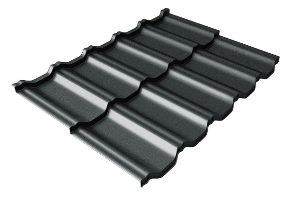 Металлочерепица модульная Квинта Uno Grand Line c 3D резом 0,5 Satin RAL 7016 антрацитово-серый купить в Тамбове