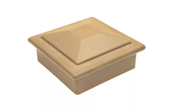 Крышка верхняя фигурная ПВХ для столба Deckart 100х100 Орех купить в Тамбове