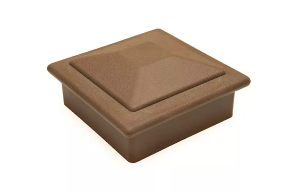 Крышка верхняя фигурная ПВХ для столба Deckart 100х100 Шоколад купить в Тамбове