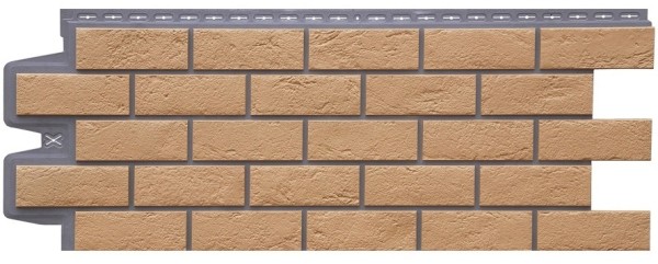 Фасадная панель Grand Line Состаренный кирпич Элит солома, ШОВ темно-бежевый купить в Тамбове