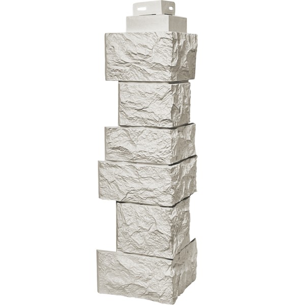 Цокольный сайдинг FineBer – Серия “Дикий камень”, Угол наружный, Жемчуг купить в Тамбове