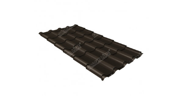Металлочерепица камея GL 0,5 GreenCoat Pural RR 32 темно-коричневый (RAL 8019 серо-коричневый) купить в Тамбове