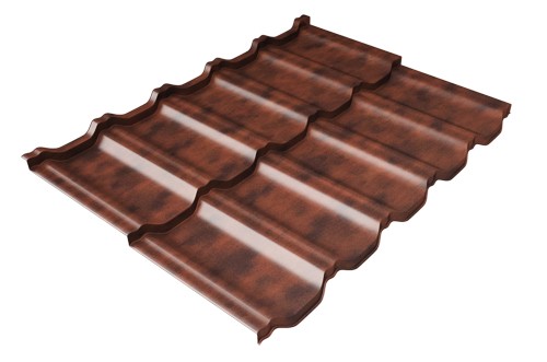 Металлочерепица модульная Квинта Uno Grand Line c 3D резом 0,45 Safari Twincolor Brown купить в Тамбове