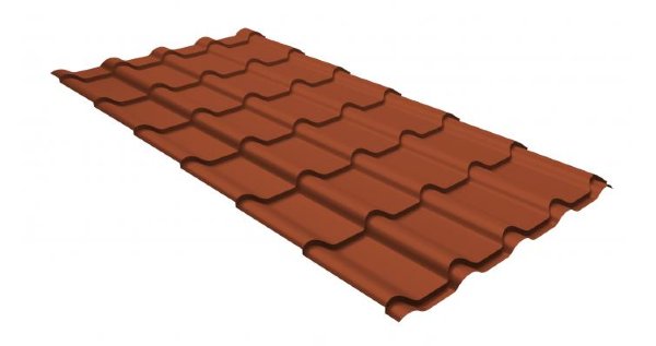 Металлочерепица камея GL 0,5 GreenCoat Pural RR 750 кирпично-красный (RAL 8004 терракота) купить в Тамбове