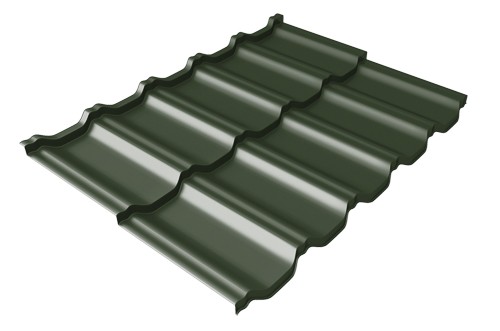Металлочерепица модульная Квинта Uno Grand Line c 3D резом 0,5 GreenСoat Pural RR 11 темно-зеленый (RAL 6020 хромовая зелень) купить в Тамбове