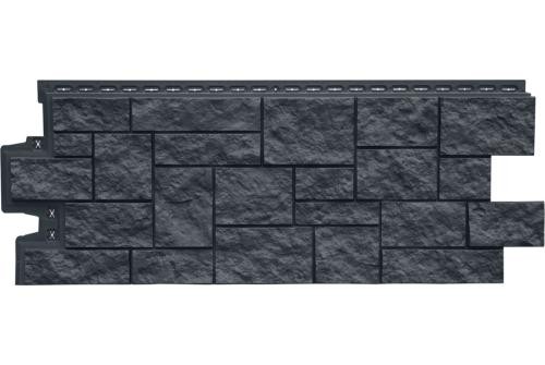 Фасадная панель Grand Line Дикий камень Стандарт графит купить в Тамбове