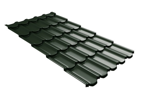 Металлочерепица квинта плюс с 3D резом 0,5 GreenСoat Pural RR 11 темно-зеленый (RAL 6020 хромовая зелень) купить в Тамбове