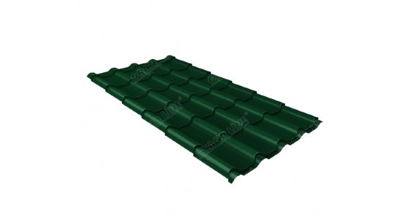 Металлочерепица камея 0,5 Satin RAL 6005 зеленый мох купить в Тамбове