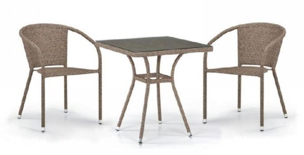 Комплект плетеной мебели AFINA из иск. ротанга T282BNT/Y137C-W56 Light Brown 2Pcs купить в Тамбове