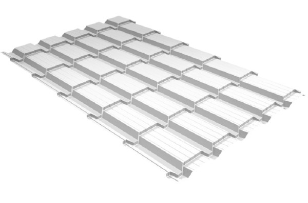 Металлочерепица GL квадро профи 0,5 Satin RAL 9003 сигнальный белый купить в Тамбове