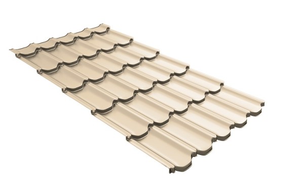 Металлочерепица квинта плюс с 3D резом 0,5 Satin RAL 1015 светлая слоновая кость купить в Тамбове