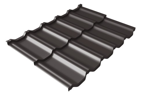 Металлочерепица модульная Квинта Uno Grand Line c 3D резом 0,5 Satin Мatt RR 32 темно-коричневый купить в Тамбове