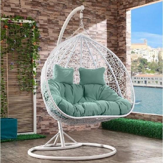 Кресло Подвесное из искусственного ротанга AFM-109A White/Green купить в Тамбове