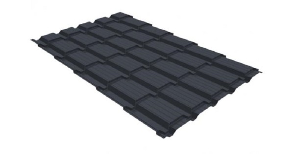 Металлочерепица GL квадро профи 0,5 GreenCoat Pural RR 23 темно-серый (RAL 7024) мокрый асфальт купить в Тамбове