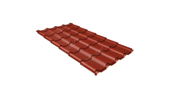 Металлочерепица камея 0,45 PE RAL 3009 оксидно-красный купить в Тамбове