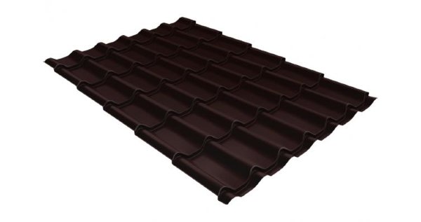 Металлочерепица классик GL 0,5 Velur20 RAL 8017 шоколад купить в Тамбове