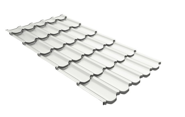 Металлочерепица квинта плюс с 3D резом 0,5 Satin RAL 9003 сигнальный белый купить в Тамбове
