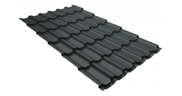 Металлочерепица квинта плюс 0,5 GreenCoat Pural Matt RR 23 темно-серый (RAL 7024 мокрый асфальт) купить в Тамбове