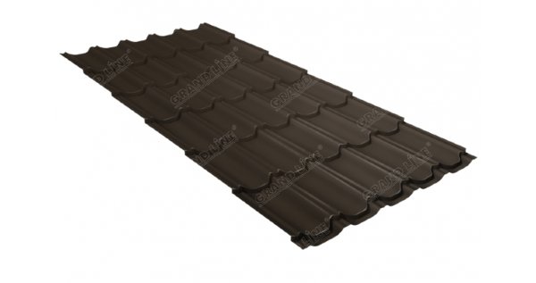 Металлочерепица квинта плюс 0,5 GreenCoat Pural Matt RR 32 темно-коричневый (RAL 8019 серо-коричневый) купить в Тамбове